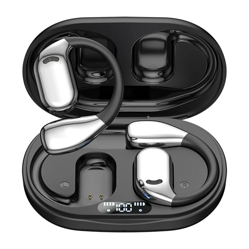 Open Ear Wireless Sport Headphones Noise Reduction Ear Hook Bluetooth-compatible Earphones - Black