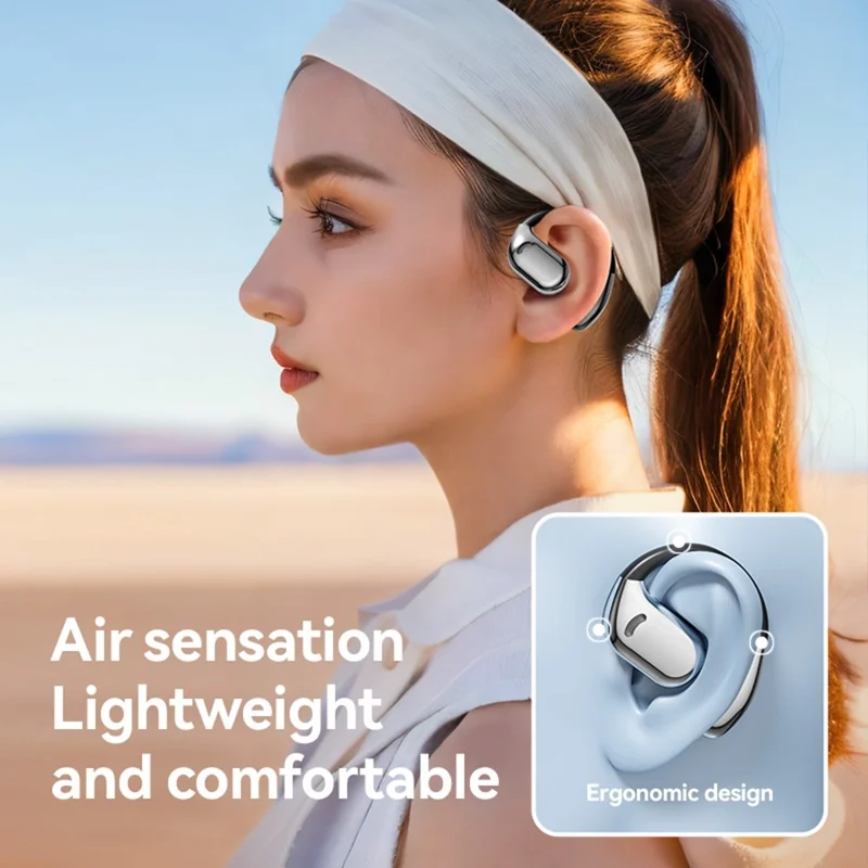 Open Ear Wireless Sport Headphones Noise Reduction Ear Hook Bluetooth-compatible Earphones - Black