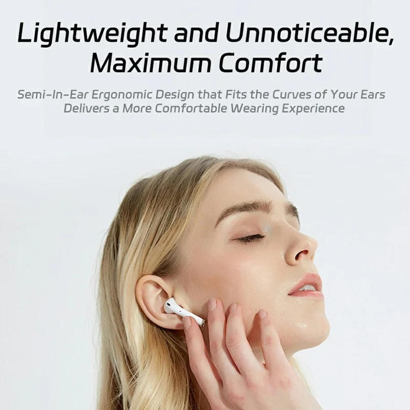 Fones de Ouvido Sem Fio WIWU T24 TWS com Detecção Intra-auricular Bluetooth 5.4 para Música