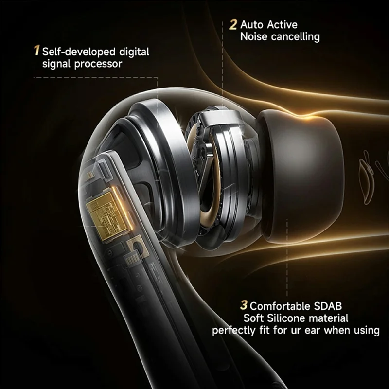 WIWU T32 ENC Plus Noise Cancelling Wireless Music Earbuds IPX4 Waterproof Bluetooth-compatible Headphones
