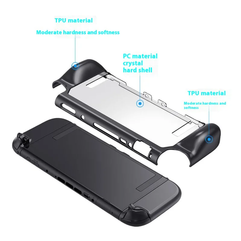 Étui de protection pour Nintendo Switch 2 en PC + TPU avec béquille - Coque transparente pour console de jeu