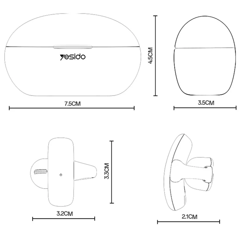 YESIDO YSP27 OWS Écouteurs sans fil compatibles Bluetooth Clip d'oreille Conception à oreille ouverte Annulation du bruit ENC Casque