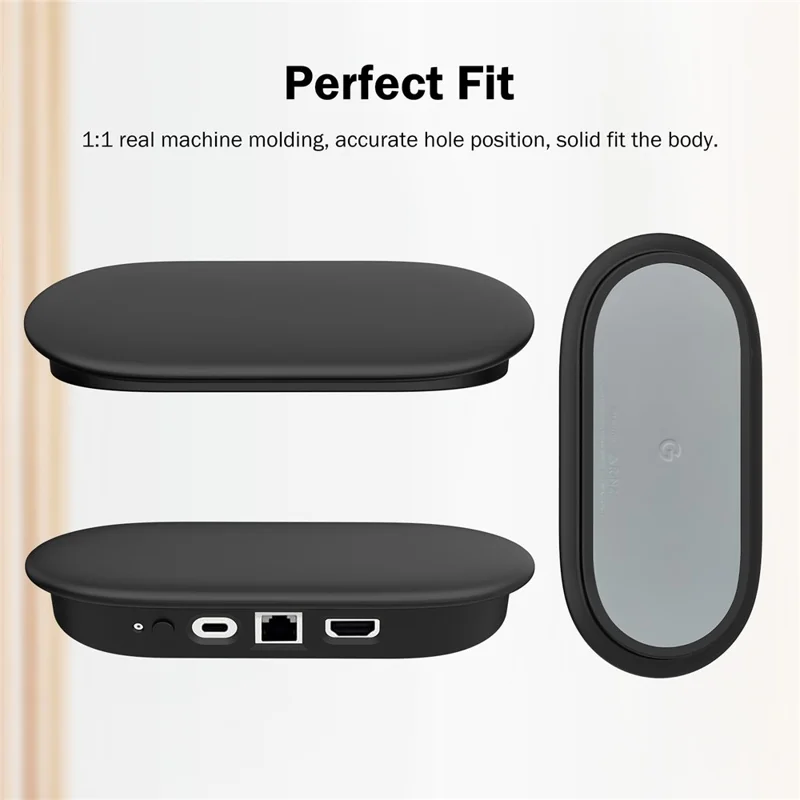Capa Protetora de Silicone à Prova de Choques Anti-Queda para Streamer Google TV 4K - Preto