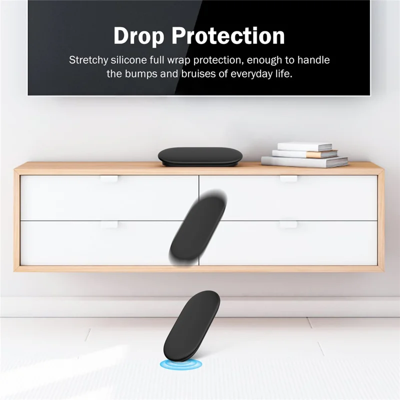Capa Protetora de Silicone à Prova de Choques Anti-Queda para Streamer Google TV 4K - Preto