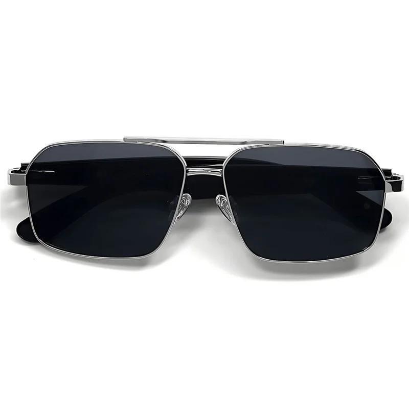 Óculos de Sol de Proteção UV400 GT-31 Compatíveis com Música Bluetooth HD, Chamadas e Tradução Inteligente - Prata+Cinza