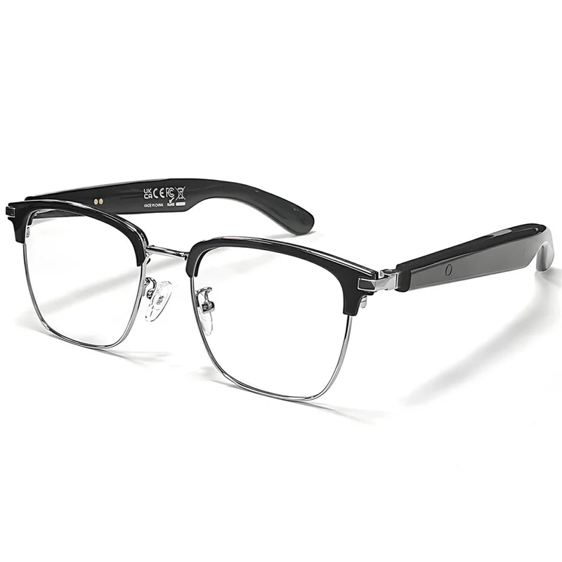 GT-33 AI Translation Smart Glasses Anti Blue Light Eyeglasses Support Bluetooth-compatible Music / Call - Silver+Black