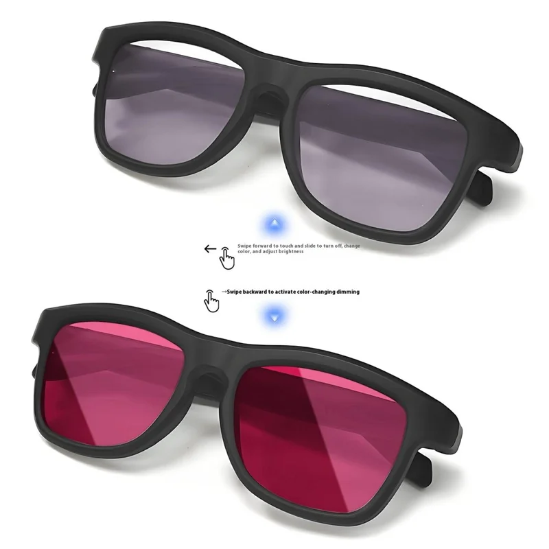 GV-90 AI Translation Smart Glasses Touch Color Changing Lens HD Audio Bluetooth-compatible Music Eyeglasses - Red