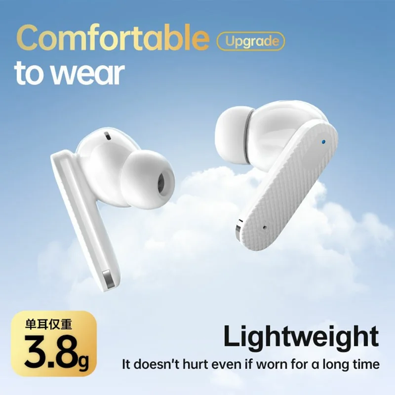 FINEBLUE Wireless Stereo TWS Earphones Dual Mic ANC Noise Cancellation Bluetooth-Compatible Headsets - White