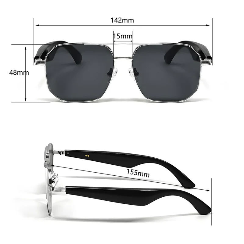 Gafas inteligentes de traducción GY300 AI Auriculares inalámbricos compatibles con Bluetooth Gafas de sol deportivas antirrayos UV - Montura dorada + Lente marrón