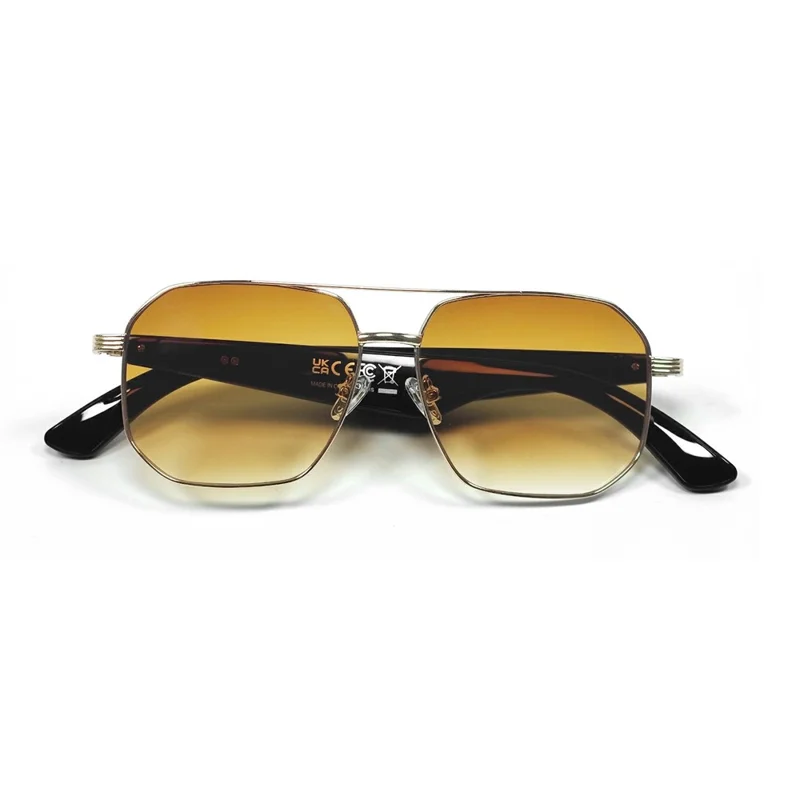 Gafas inteligentes de traducción GY300 AI Auriculares inalámbricos compatibles con Bluetooth Gafas de sol deportivas antirrayos UV - Montura dorada + Lente marrón