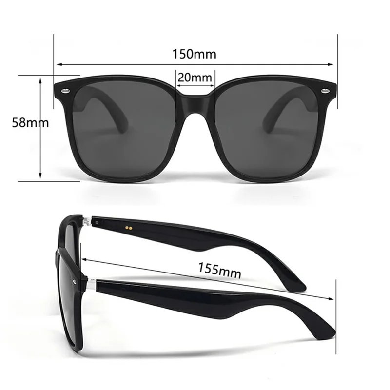 GY500 Gafas Inteligentes de Traducción con Control Táctil AI, Gafas de Sol Anti UV, Auriculares Bluetooth Compatibles - Montura Transparente + Lente Púrpura Degradada