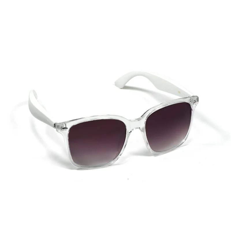 GY500 Gafas Inteligentes de Traducción con Control Táctil AI, Gafas de Sol Anti UV, Auriculares Bluetooth Compatibles - Montura Transparente + Lente Púrpura Degradada