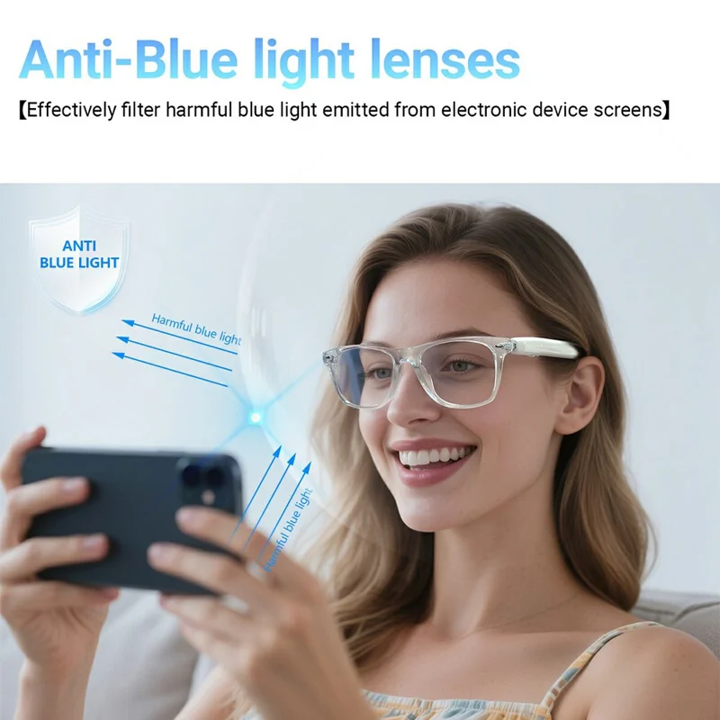 F16 AI Translation Bluetooth-compatible Earphone Glasses Touch Control Wireless Headset Smart Eyewear - Black Frame / Sunglasses