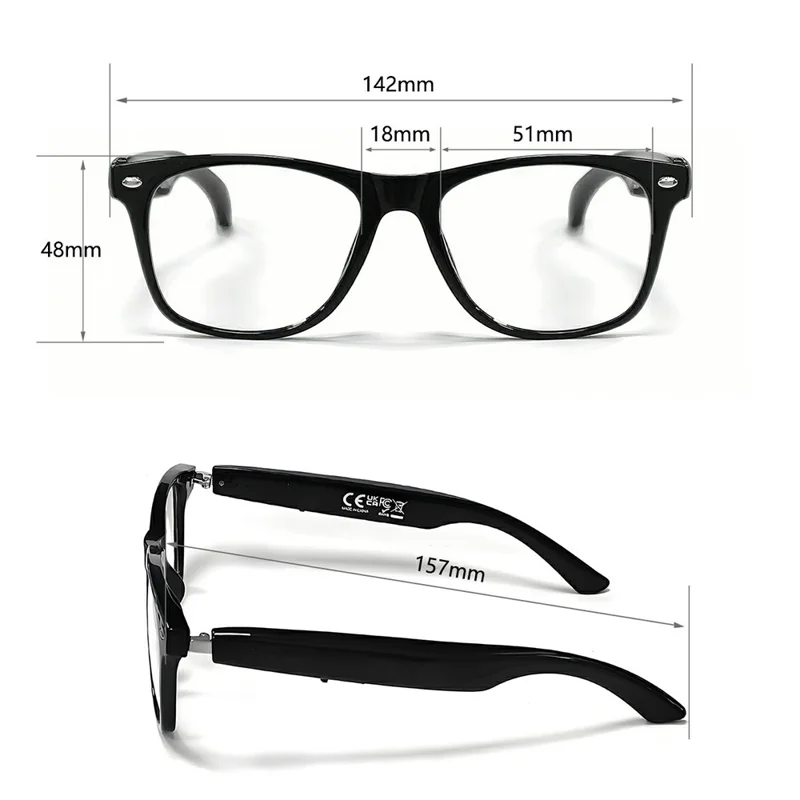 F16 AI Translation Bluetooth-compatible Earphone Glasses Touch Control Wireless Headset Smart Eyewear - Black Frame / Sunglasses