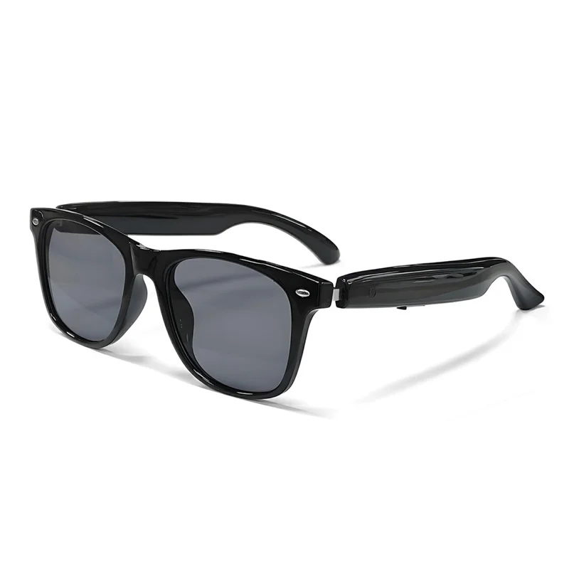 F16 AI Translation Bluetooth-compatible Earphone Glasses Touch Control Wireless Headset Smart Eyewear - Black Frame / Sunglasses