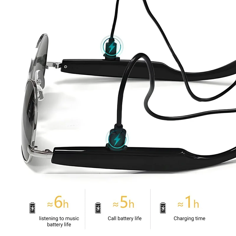 F18 AI Translation Bluetooth-compatible Earphone Glasses Wireless Headset UV Protection Smart Sunglasses - Gold Frame+Tan Lens
