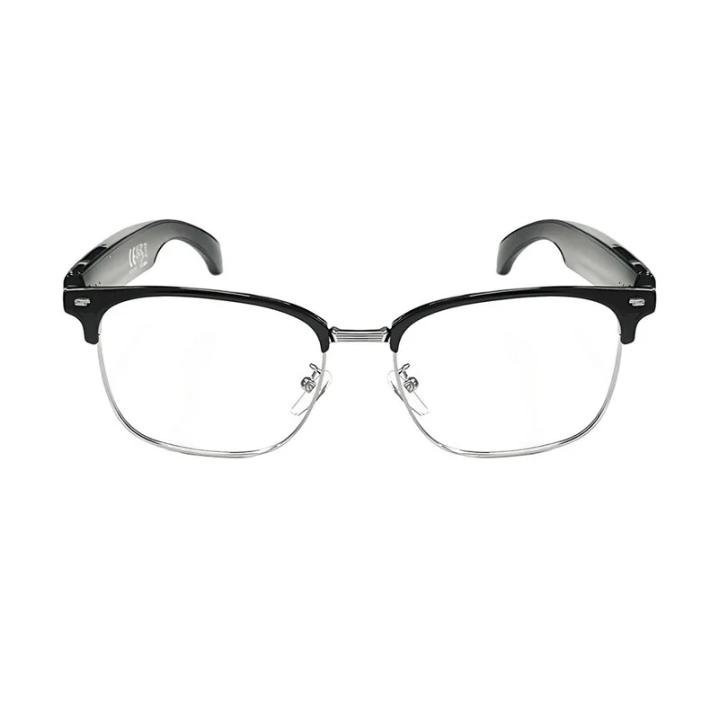 Auriculares inalámbricos de traducción de IA F20, gafas inteligentes compatibles con Bluetooth, música, llamadas, gafas inteligentes - Montura plateada / Antiazul