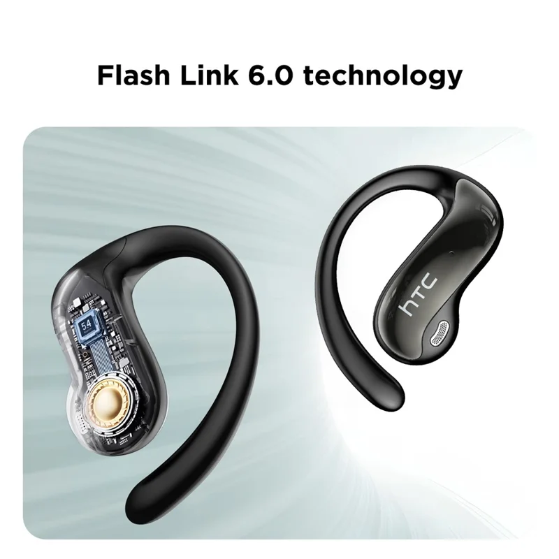 HTC NE19 OWS Wireless Headset High Definition Stereo Bluetooth-Compatible 6.0 Sports Earphones - Black