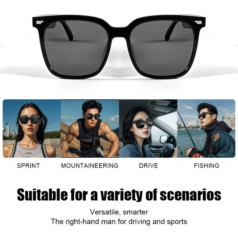 GS01 AI Translation Wireless Earphone Bluetooth-compatible Glasses Polarized Lens Smart Eyewear for Driving Cycling