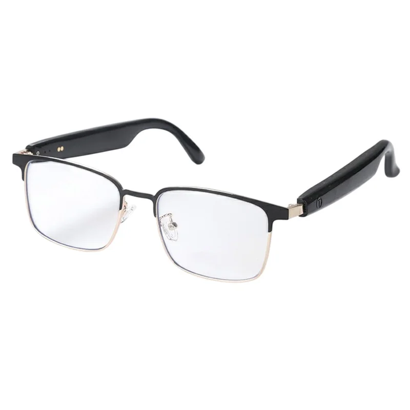 GS06 Wireless Music Earphone AI Translation Bluetooth-compatible Glasses Anti Blue Light Photochromic Lens Smart Eyewear - Gold Frame