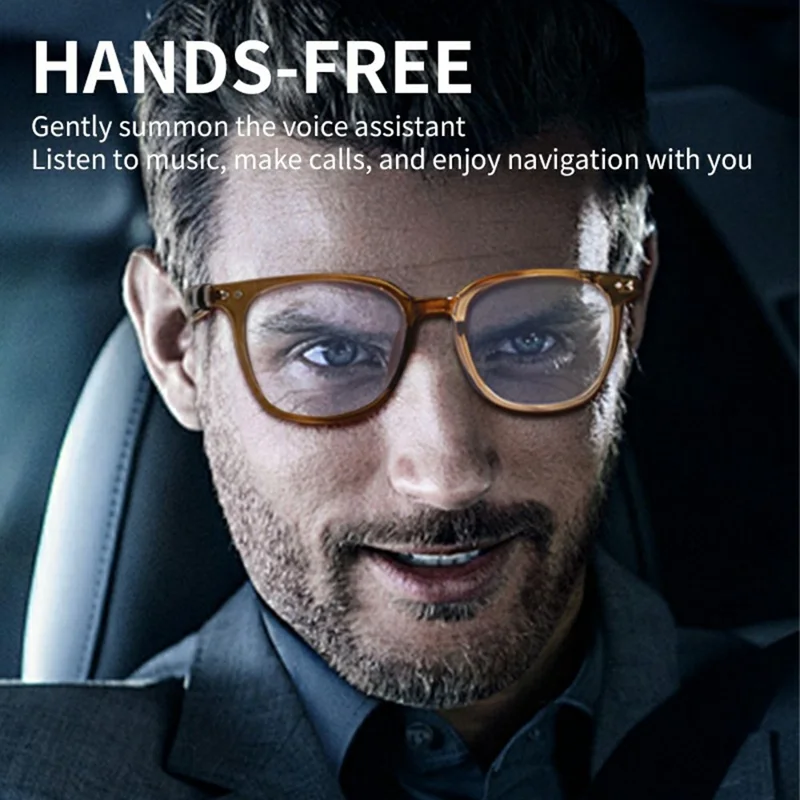 GS07 UV400 Photochromic Lens Bluetooth-compatible Music Call Glasses AI Translation Smart Eyewear - White Frame