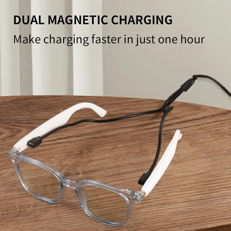 GS07 UV400 Photochromic Lens Bluetooth-compatible Music Call Glasses AI Translation Smart Eyewear - White Frame