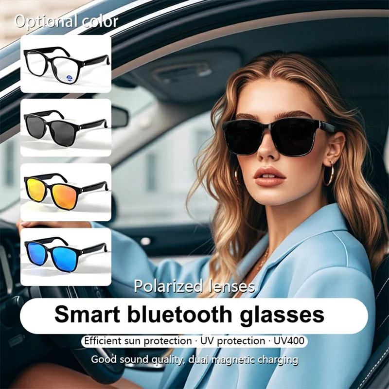GS08 UV400 Polarized Lens Glasses Bluetooth-compatible Earphone AI Translation Smart Eyewear - Polarized Orange