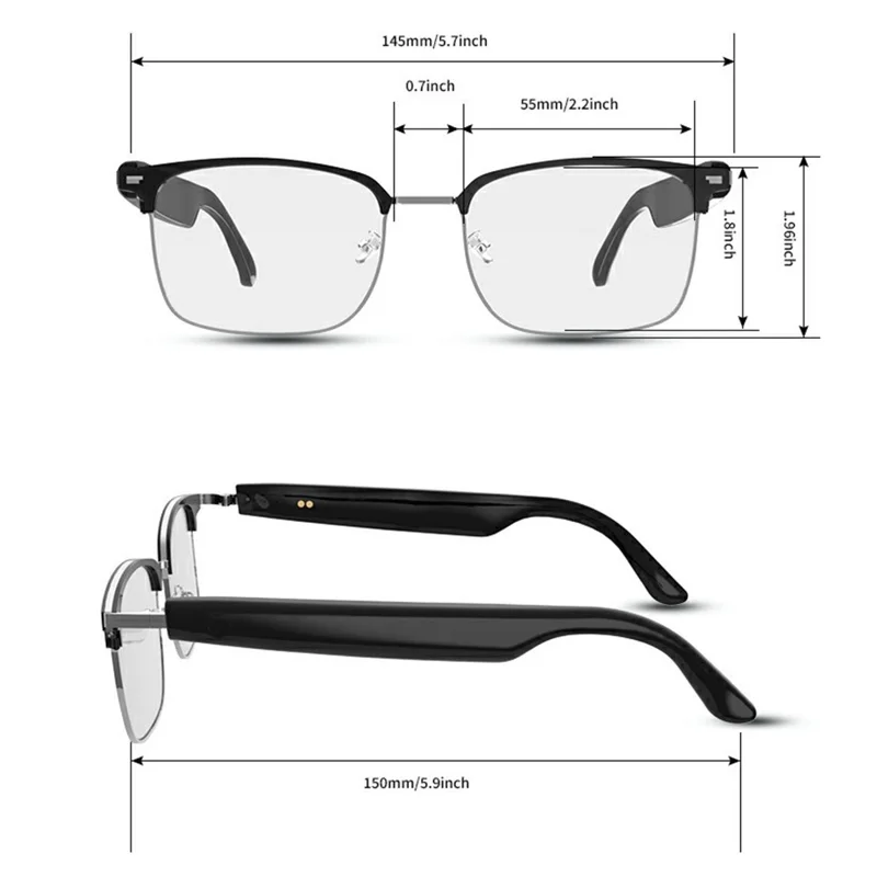 GS13 Smart briller med fotokromatiske linser, AI-oversættelse, trådløs headset, Bluetooth-kompatible briller - Guld+hvid frame