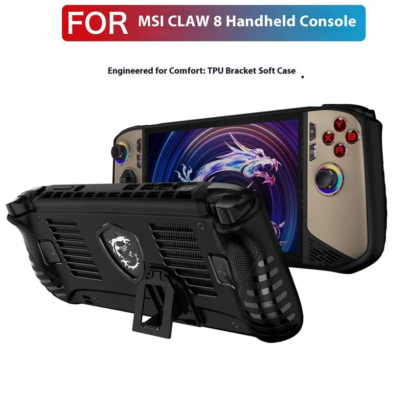 For MSI Claw 8 AI+ TPU Case with Kickstand Gaming Console Protective Cover