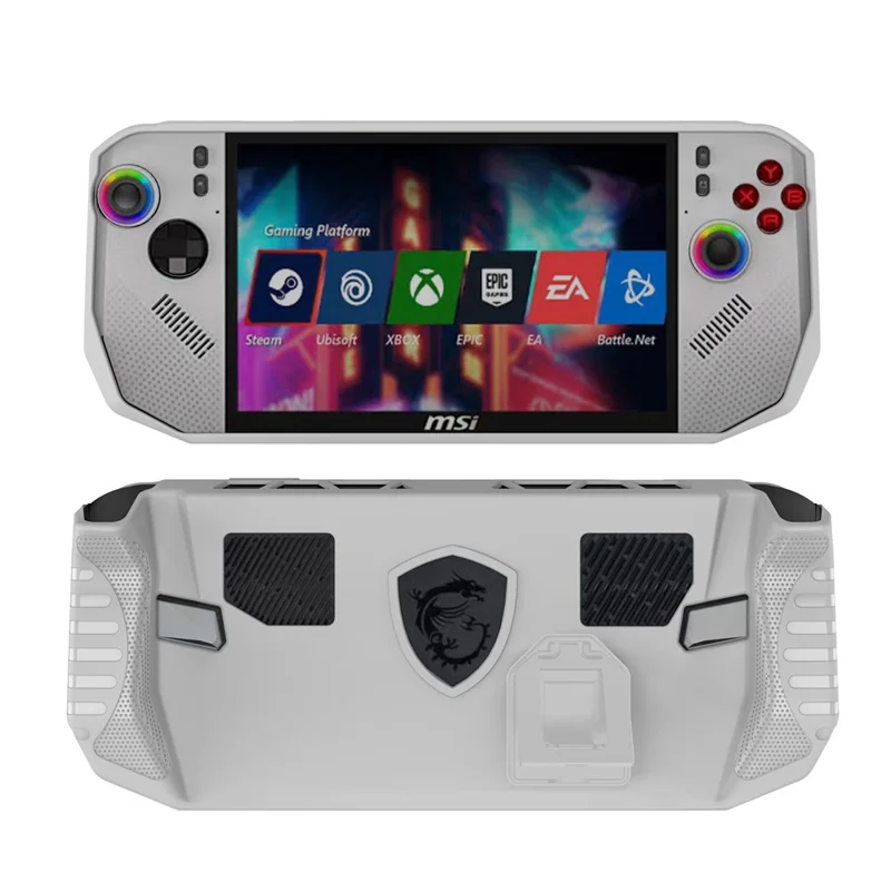 For MSI Claw A8 BZ2EM with Ryzen Z2 Extreme Gaming Console TPU Protective Case with Kickstand - White