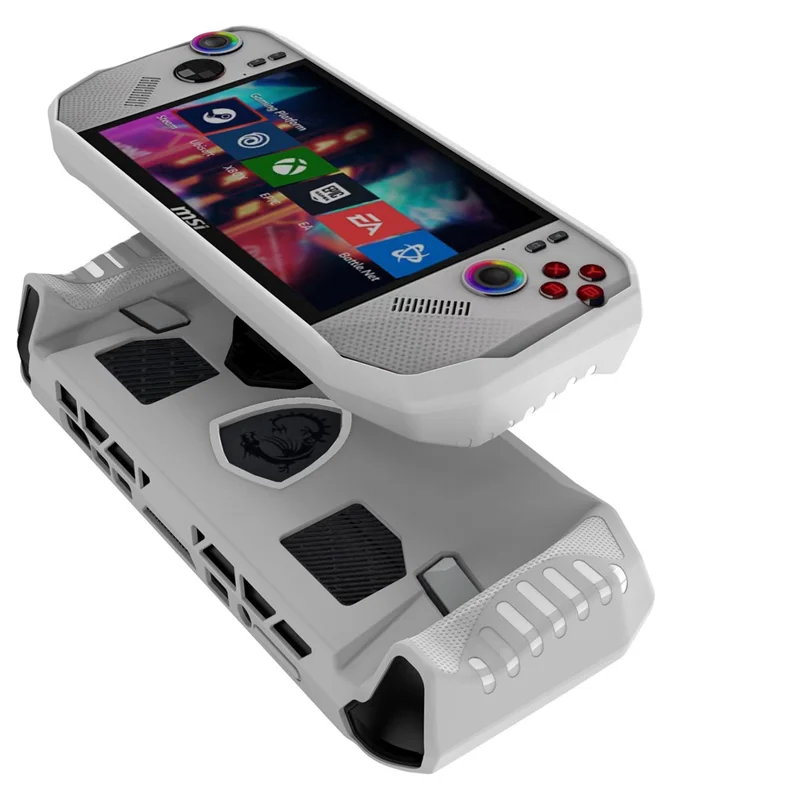 For MSI Claw A8 BZ2EM with Ryzen Z2 Extreme Gaming Console TPU Protective Case with Kickstand - White