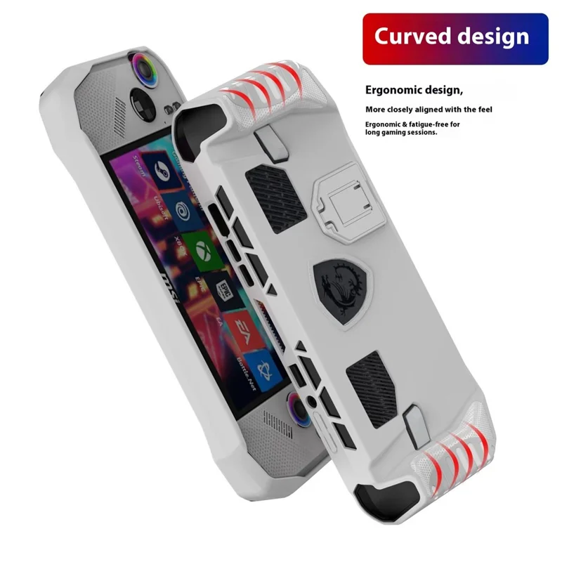 For MSI Claw A8 BZ2EM with Ryzen Z2 Extreme Gaming Console TPU Protective Case with Kickstand - White