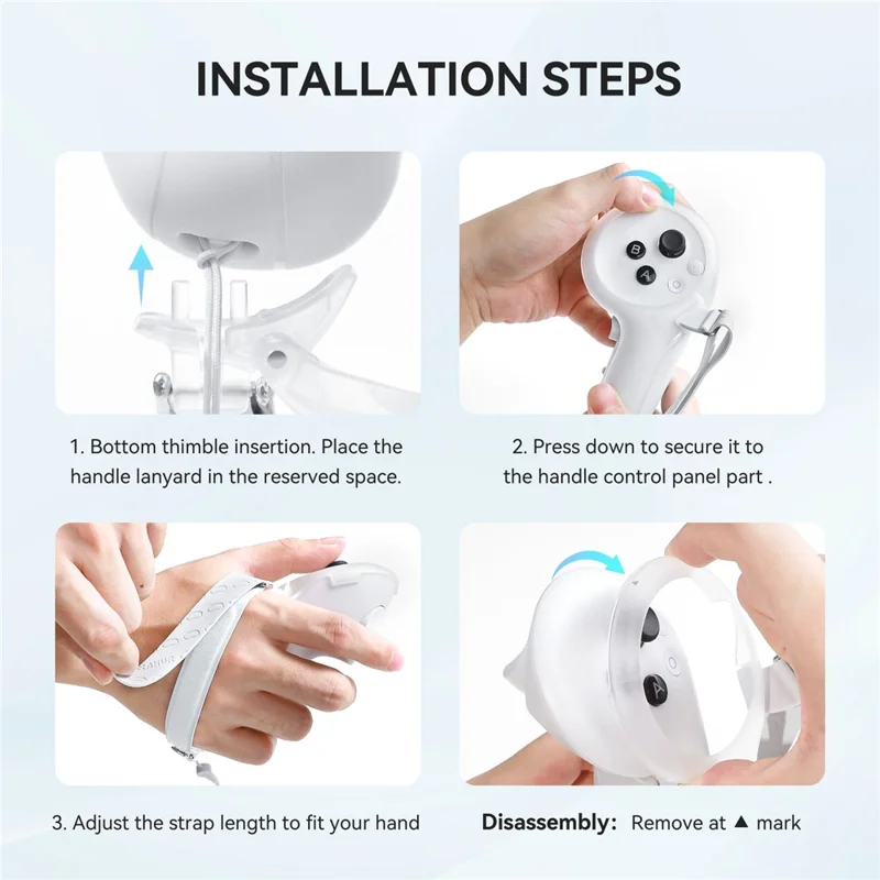 AMVR 4SHS1 For PICO 4 Ultra Controller Anti Slip Protective Cover with Knuckle Strap VR Gaming Grip Handle Protector