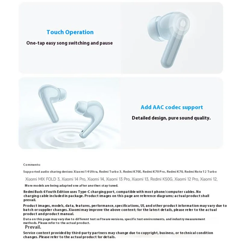 XIAOMI Redmi Buds 6 Youth Edition Bluetooth-compatible Earphones Active Noise Cancellation In Ear Headphones - Blue
