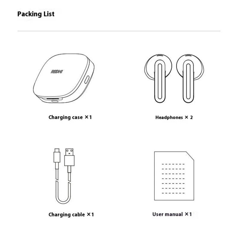 XIAOMI Redmi Buds 7S Bluetooth-compatible Earbuds Semi In Ear Active Noise Cancelling Earphones - Cyan