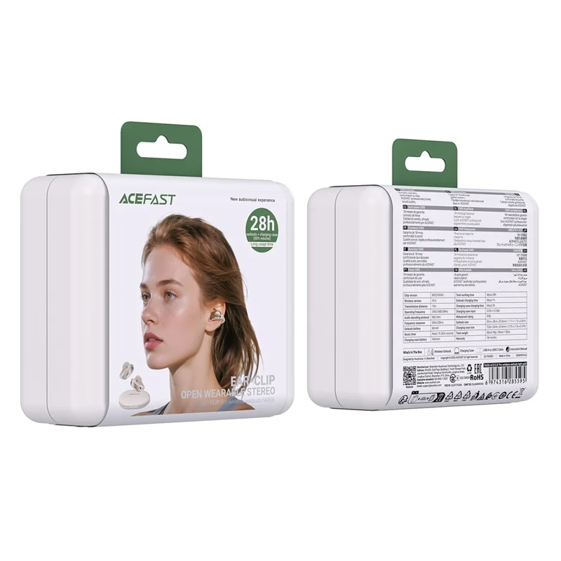 ACEFAST FA006 ACECLIP Pro Open Ear Wireless Earphones Dual Mic Noise Reduction Bluetooth-compatible Earbuds - Light Gold