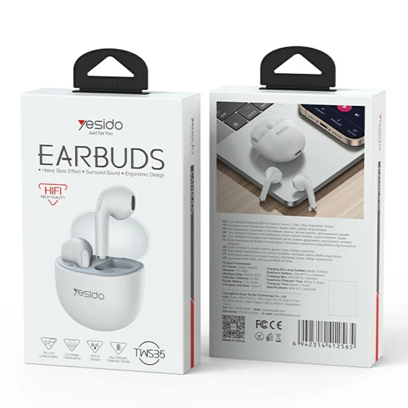 YESIDO TWS35 Semi In Ear Bluetooth-compatible Earbuds TWS Stereo Wireless Headphones