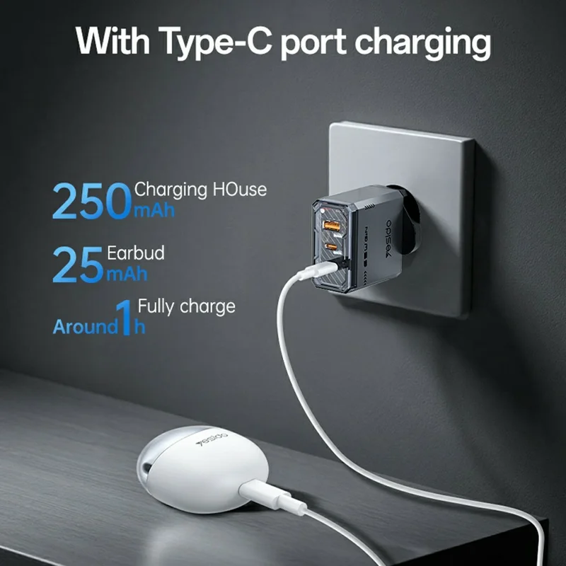 YESIDO TWS35 Semi In Ear Bluetooth-compatible Earbuds TWS Stereo Wireless Headphones