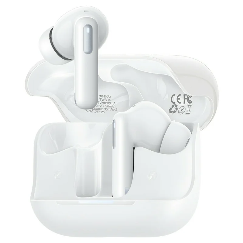 YESIDO TWS34 Bluetooth-compatible Earbuds Dual Mic ANC + ENC Noise Cancelling Touch Control Wireless Earphones
