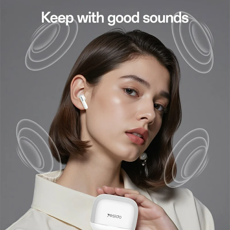 YESIDO TWS34 Bluetooth-compatible Earbuds Dual Mic ANC + ENC Noise Cancelling Touch Control Wireless Earphones