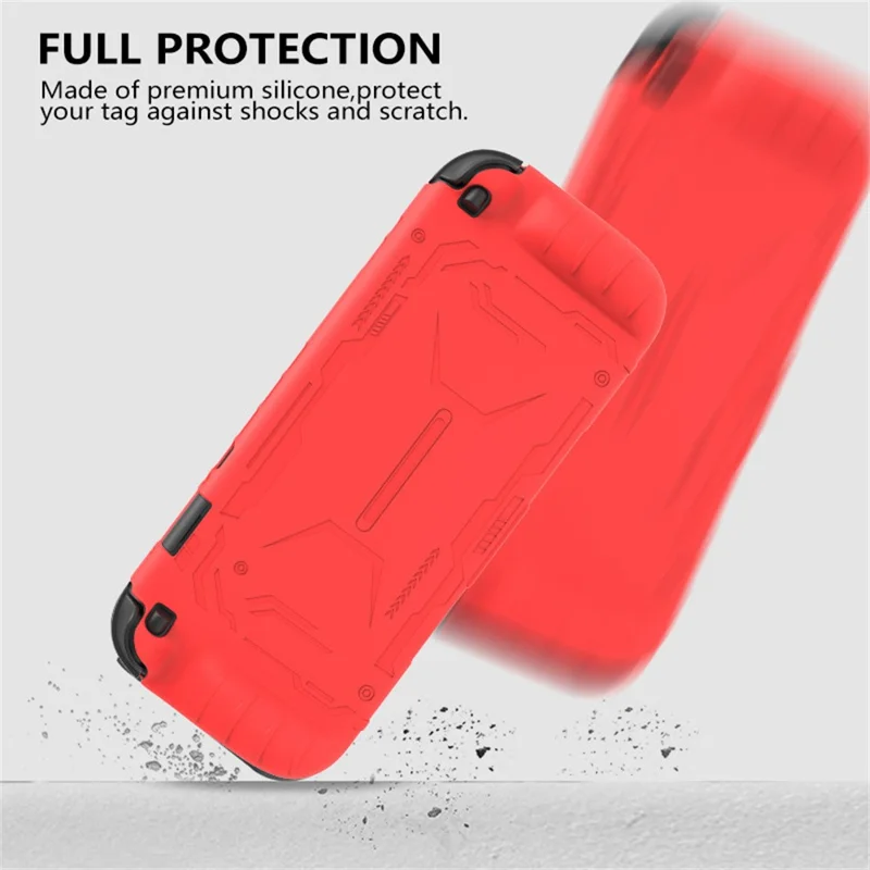 For Nintendo Switch 2 Silicone Case Protective Cover Shock Absorbing Controller Protector with Thumb Grip Caps - Red