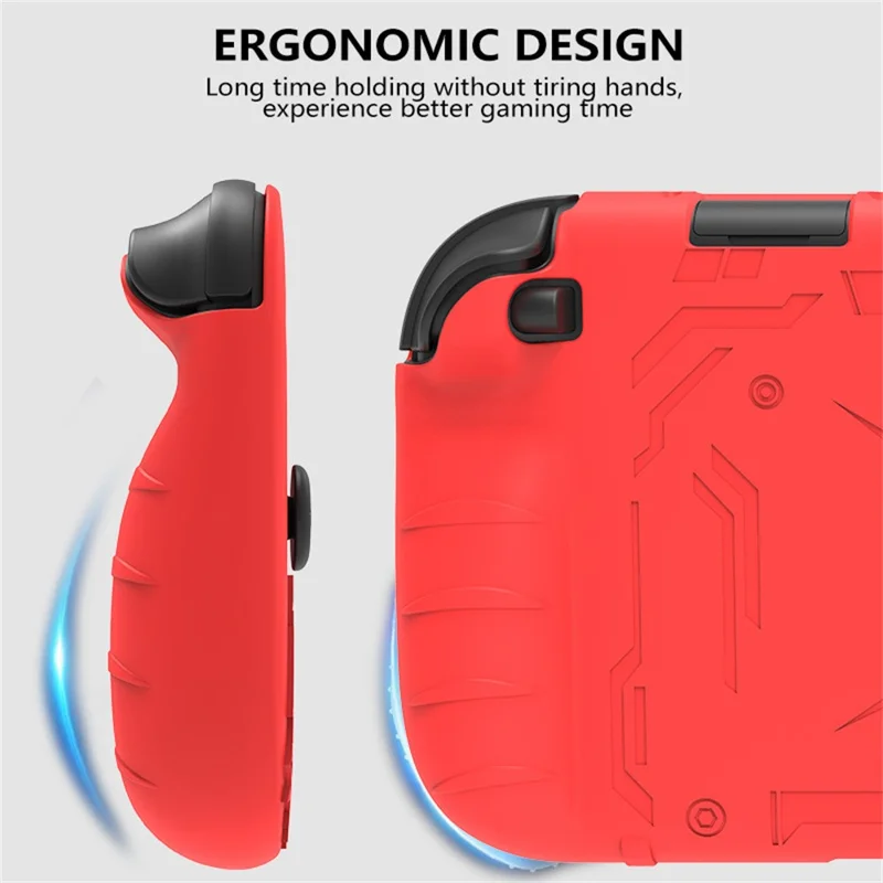 For Nintendo Switch 2 Silicone Case Protective Cover Shock Absorbing Controller Protector with Thumb Grip Caps - Red