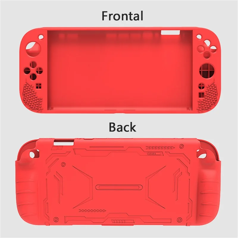 For Nintendo Switch 2 Silicone Case Protective Cover Shock Absorbing Controller Protector with Thumb Grip Caps - Red