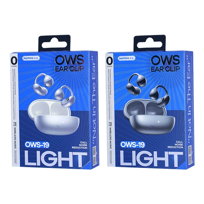 REMAX OWS-19 True Wireless Earbuds Clip-On Design Bluetooth-Compatible Music Calling Headphones - Black