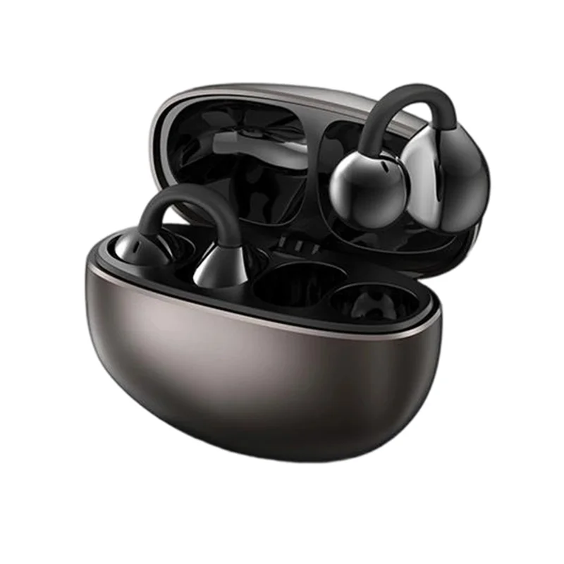 J07 Ear Clip TWS Wireless Bluetooth-compatible Earbuds Sport Headphones with Metal Charging Case - Tarnish
