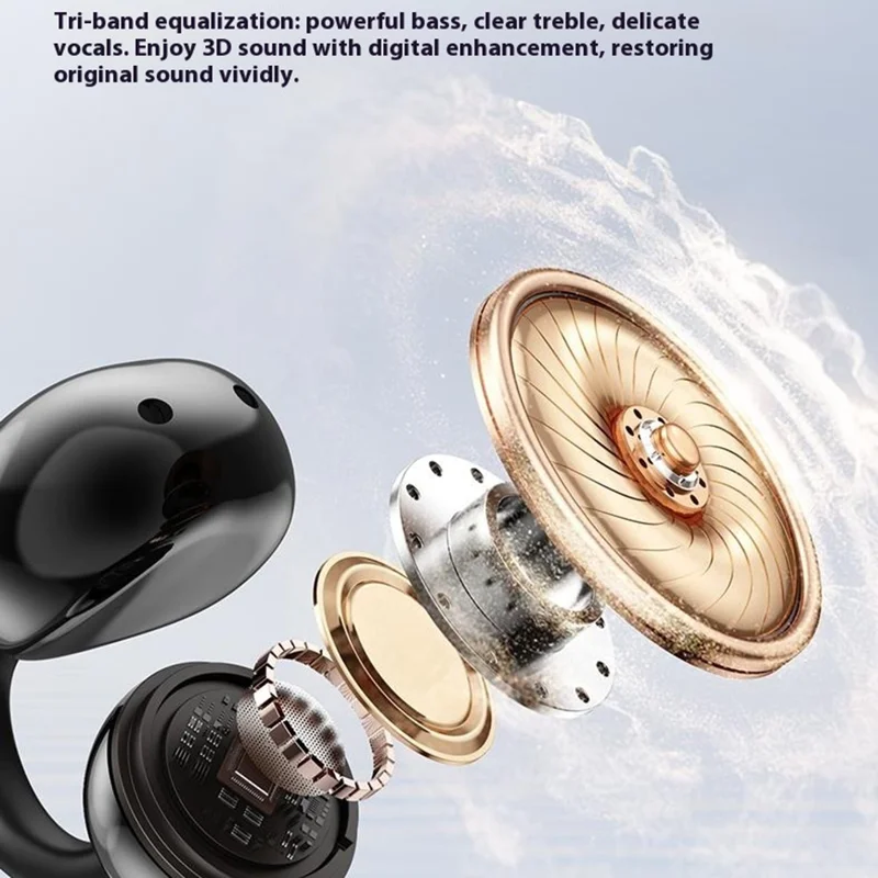 J07 Ear Clip TWS Wireless Bluetooth-compatible Earbuds Sport Headphones with Metal Charging Case - Tarnish