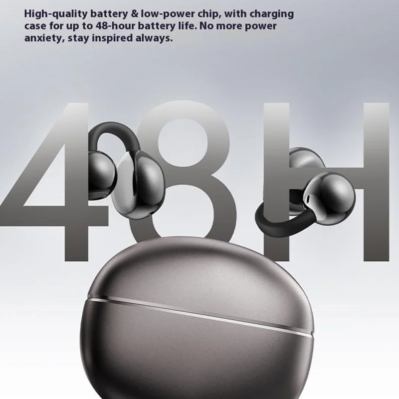 J07 Ear Clip TWS Wireless Bluetooth-compatible Earbuds Sport Headphones with Metal Charging Case - Tarnish