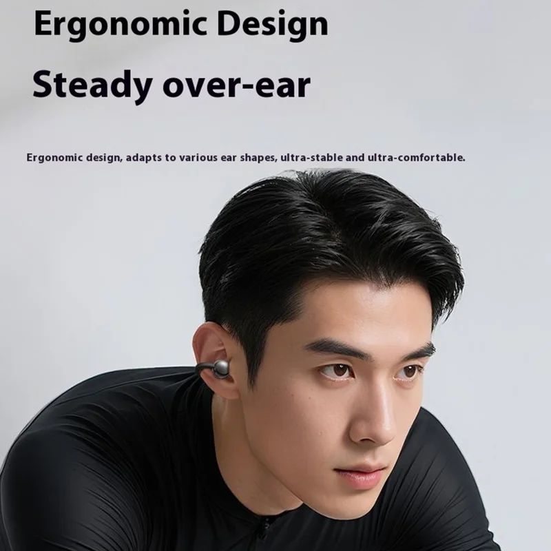 J07 Ear Clip TWS Wireless Bluetooth-compatible Earbuds Sport Headphones with Metal Charging Case - Tarnish
