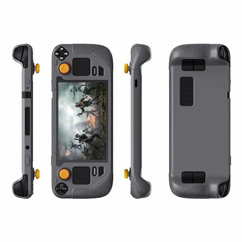 SYNTECH For Steam Deck OLED / LCD Console Silicone Protective Case All-Round Protection Cover with Thumb Grips - Grey