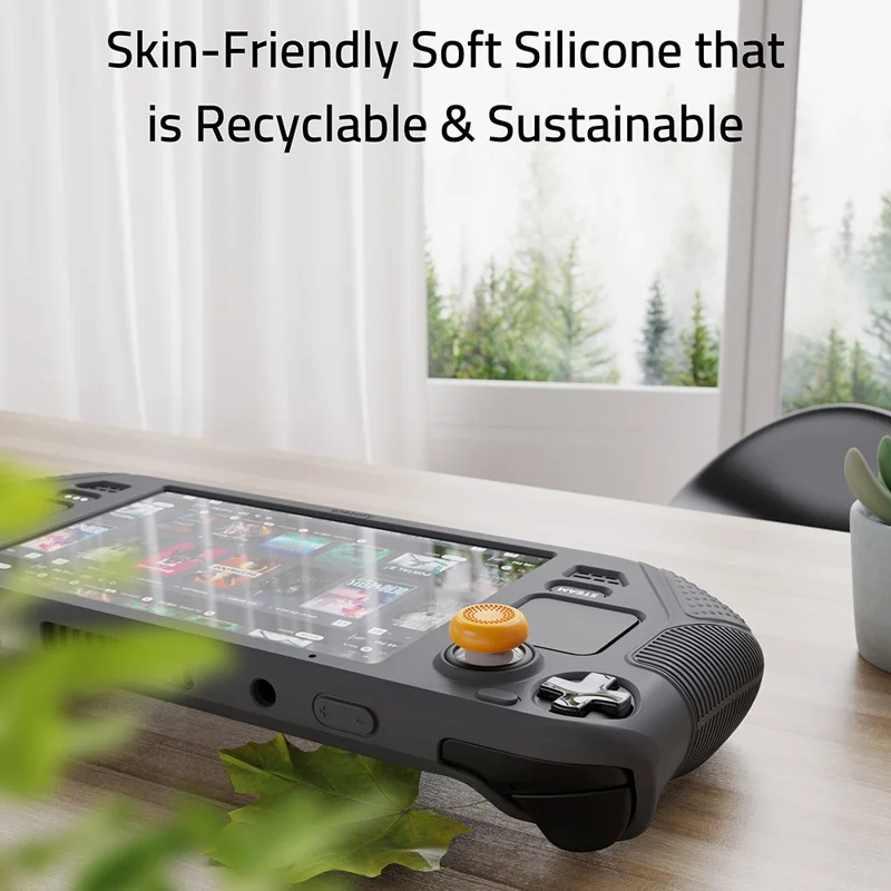 SYNTECH For Steam Deck OLED / LCD Console Silicone Protective Case All-Round Protection Cover with Thumb Grips - Grey